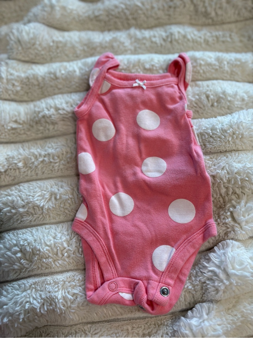 7/$30 Carter's Pink Polka Dot Sleeveless Baby Bodysuit